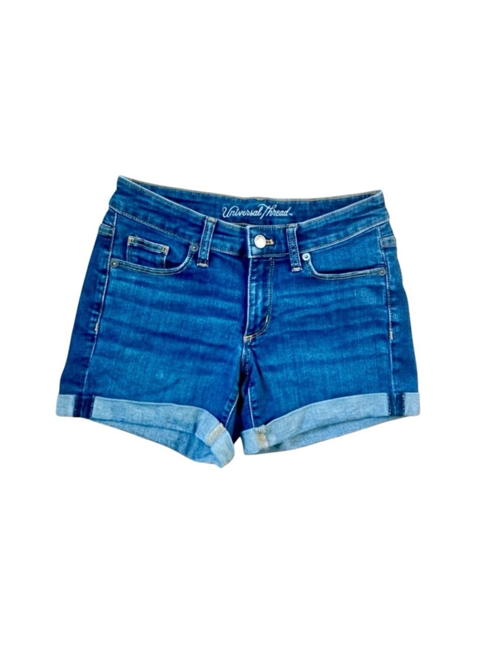 Universal Thread Women’s Mid Rise Midi Shorts Jeans Blue Size 00/24R